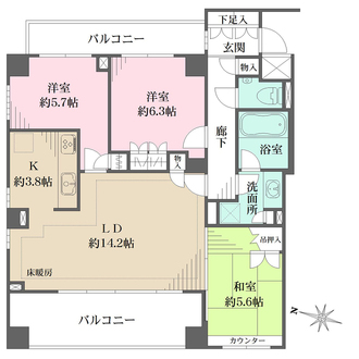 パークハウス浦和前地の間取図