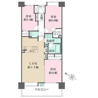 フォルスコート北浦和駅前の間取図
