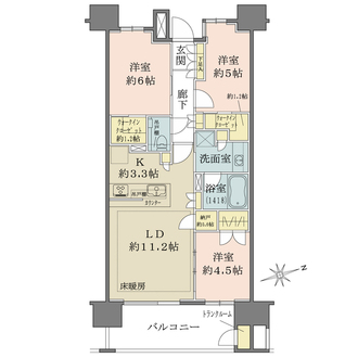 ザ・パークハウス上野プレイスの間取図