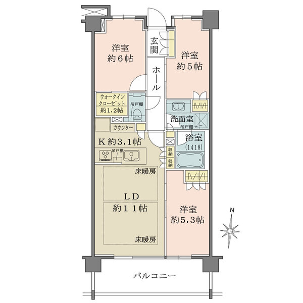 パークホームズ吉祥寺北グランヴィラの間取図