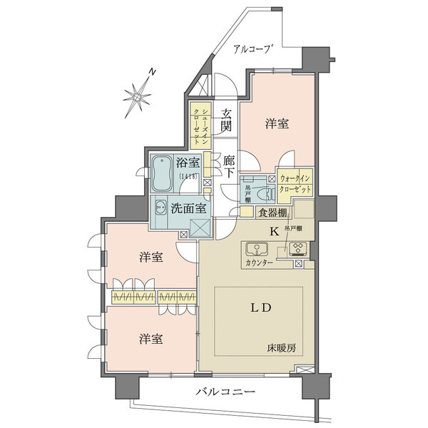 東中野桜山レジデンスの間取図