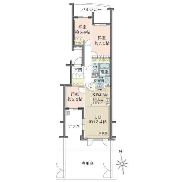 パークシティ浜田山Ａ棟の間取図