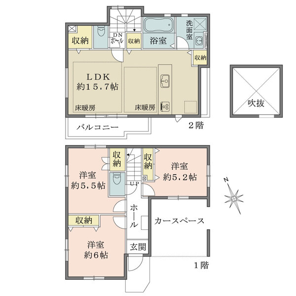 杉並区久我山四丁目　1号棟の間取図