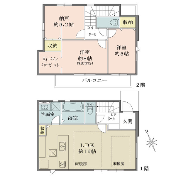 杉並区久我山四丁目　2号棟の間取図