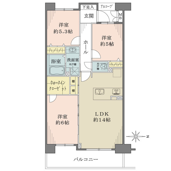ブロッサムコートむさし野の間取図