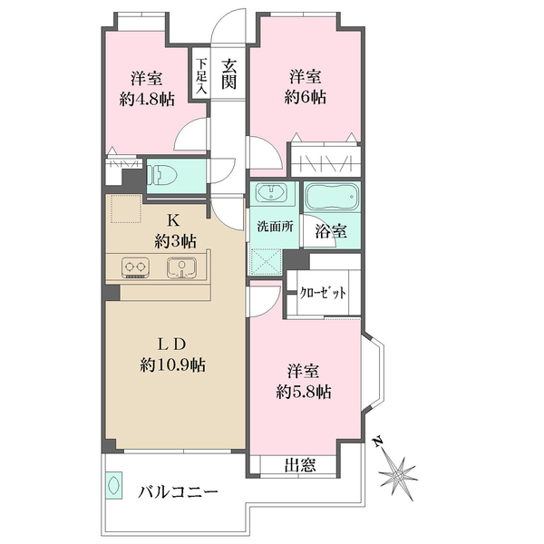 エクレールガーデン南荻窪の間取図