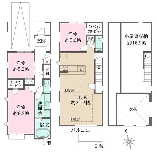 杉並区久我山5丁目 B号棟の間取図