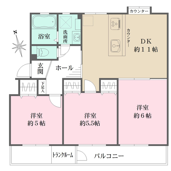 下瀬谷団地の間取図