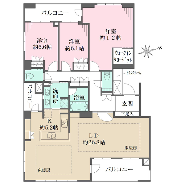 ライオンズ浜田山セントマークスの間取図