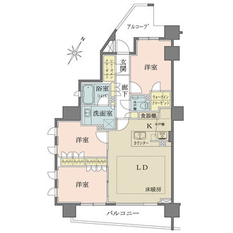 東中野桜山レジデンスの間取図