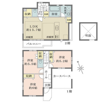 杉並区久我山四丁目　1号棟の間取図