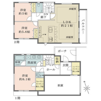 1号棟の間取図