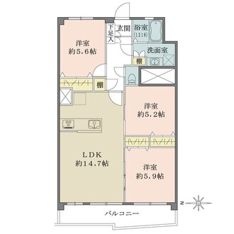 オーク荻窪マンションの間取図