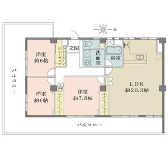 日商岩井方南町マンションの間取図