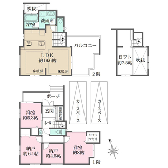 杉並区久我山五丁目　新築戸建の間取図
