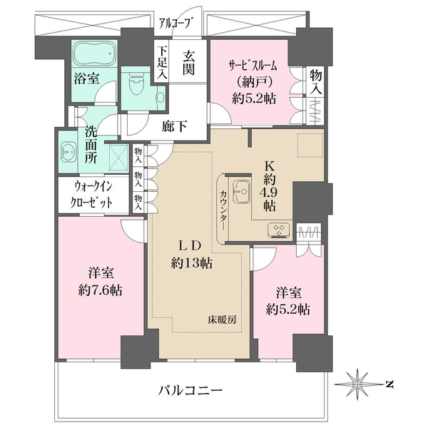 Wコンフォートタワーズ WESTの間取図