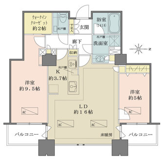 センチュリーパークタワーの間取図