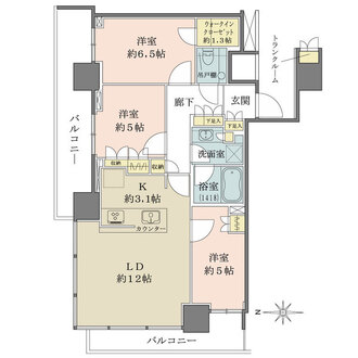 ザ・パークハウス晴海タワーズクロノレジデンスの間取図