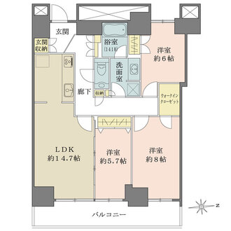 Wコンフォートタワーズ　EASTの間取図
