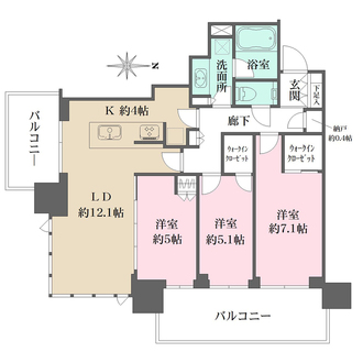 シティタワー国分寺ザ・ツインウエストの間取図