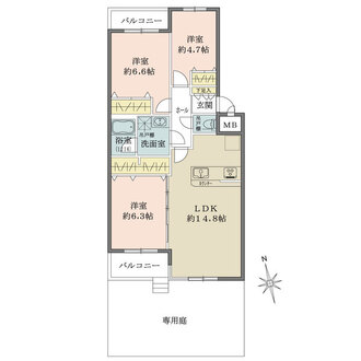 テラス浜田山ガーデニアの間取図