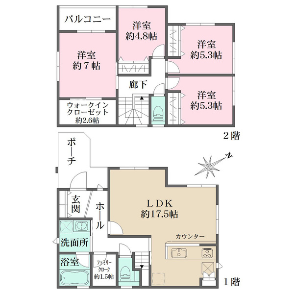 1号棟の間取図