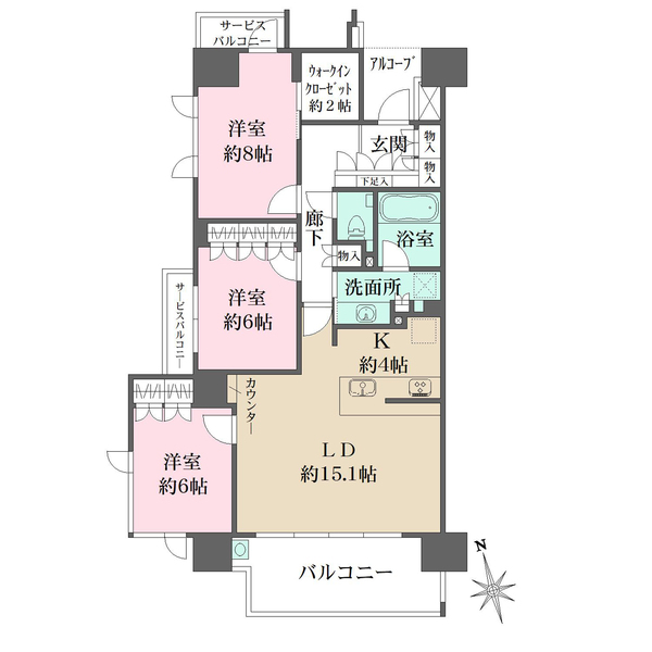 グラディス幟町レジデンスの間取図