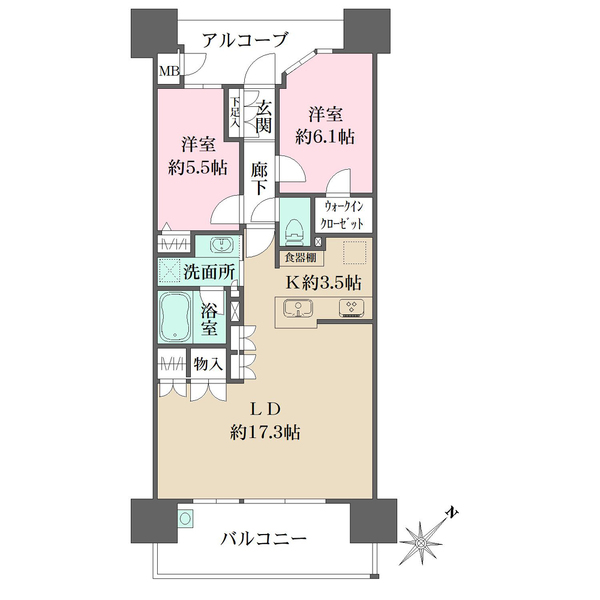 ザ・レジデンス二葉の里の間取図