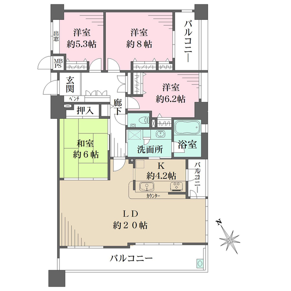 ライオンズマンション舟入本町の間取図