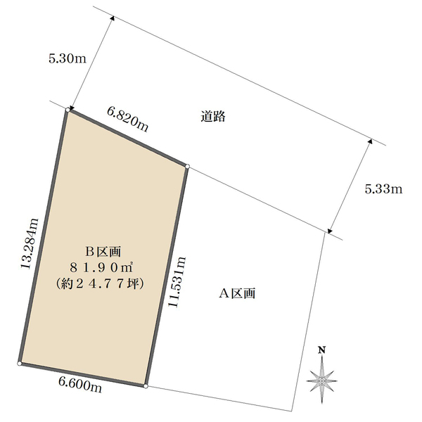 B区画の間取図