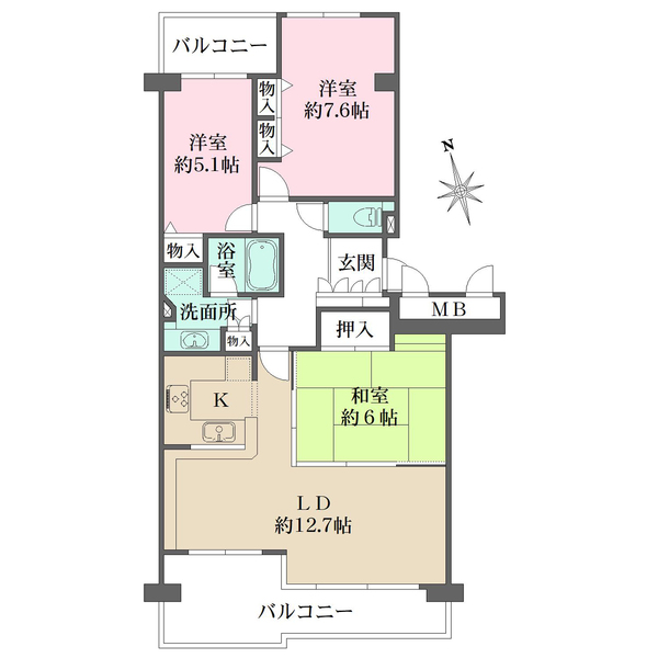 井口台南パークハウスの間取図
