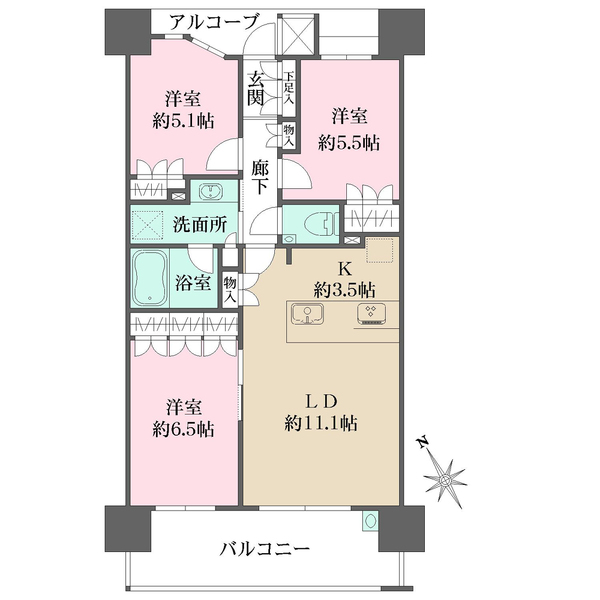 ザ・パークハウス祇園レジデンスの間取図