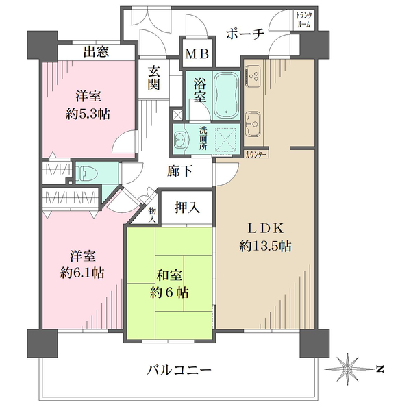 フローレンス井口台の間取図