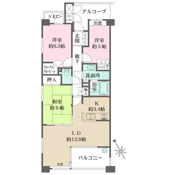 藤和観音ホームズリバーサイドスクエアの間取図