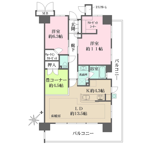 ザ・レジデンス廿日市駅前の間取図