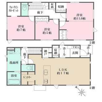 2号棟の間取図