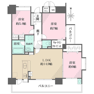 エイルヴィラ宇品神田ツインタワーの間取図