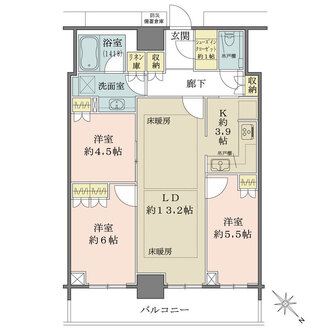 hitoto広島The Towerの間取図
