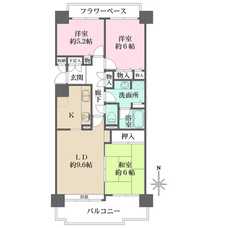 井口台パークヒルズ参番館の間取図