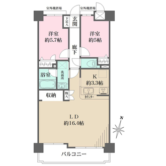 ダイアパレス井口海岸通りの間取図