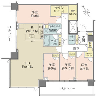 シティタワー広島の間取図