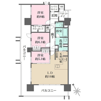 ソシオ　ザ・プライド新白島の間取図