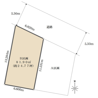 B区画の間取図