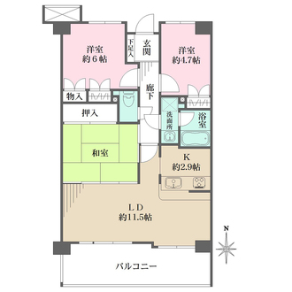 藤和ハイタウン戸坂弐番館の間取図