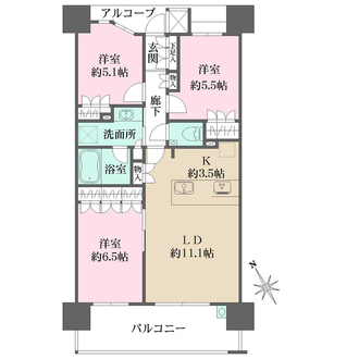 ザ・パークハウス祇園レジデンスの間取図