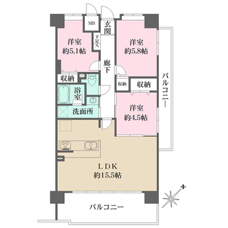 フローレンス観音平和大通りの間取図