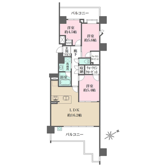 パークハウス堀越エクセレントヒルズの間取図