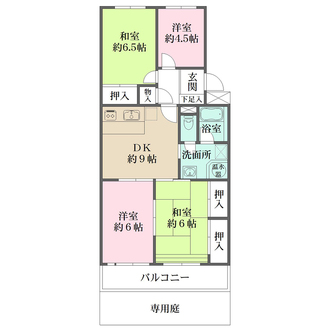 コープ野村牛田の間取図
