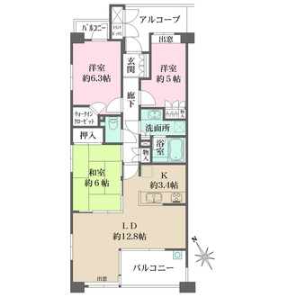 藤和観音ホームズリバーサイドスクエアの間取図