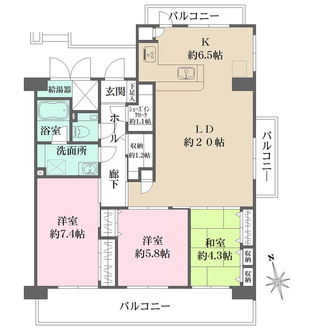 コープ野村南竹屋の間取図